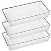 IHOMECOOKER Set di 3 organizer per cassetti, in plastica trasparente, divisori, per riporre utensili da tavola, utensili, trucchi, comò, per cucina, aula, ufficio, bagno, piano di lavoro, scrivania,