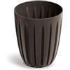 Prosperplast Wario Eco Wood - Vaso rotondo decorativo, effetto legno caffè, 23,6 x 23,6 x 28,4 cm, in plastica resistente, per giardino, terrazza e balcone