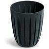 Prosperplast Wario Eco Wood - Vaso rotondo decorativo, effetto legno antracite, 38,5 x 38,5 x 45 cm, per giardino, terrazza e balcone