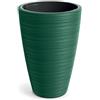 Prosperplast Vena - Vaso rotondo alto conico con serbatoio interno verde pino, 39 x 39 x 56 cm, uso interno ed esterno per giardino, terrazza e balcone