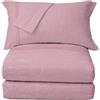 hermet Set Sacco Copripiumino Singolo, Parure Copripiumino Effetto Melange, Sacco + Federa, 1 Piazza, 100% Cotone