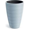 Prosperplast Vena - Vaso rotondo alto conico con serbatoio interno, grigio chiaro, 29,9 x 29,9 x 45 cm, in plastica resistente, per giardino, terrazza e balcone