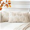 Artscope 2 Pezzi Halloween Federe in Lana Corta Velluto Copricuscini Morbido Decorativo autunnale Fodere per Cuscino Lusso Stile per Divano Camera da Letto Zucca Beige 30x50 cm