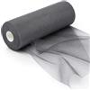 Qnbonrich Rotolo di tulle Orangza, 30 cm x 92 m, nastro in tulle, decorazione per matrimoni, tessuto, tulle, tessuto al metro, organza per fai da te, artigianato, pompon, archi, decorazioni per feste (grigio)