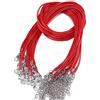 GIVBRO Cordini Cerati per Collana con Moschettone, Rosso, 20 pz | Diametro 1,5 mm, lunghezza 45 cm più catena di estensione da 5 cm, per pendenti, perline, bracciali e cavigliere