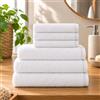 NARCISO Set Asciugamani Bagno Viso e Bidet 100% Cotone 6 Pezzi (3 Viso 50x100cm e 3 Bidet 40x60cm) Ogni Asciugamano è Realizzato in Morbida Spugna di Cotone Alta Assorbenza (Bianco)