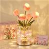 Dromlag Lampada da Comodino a Tulipano, Luce Notturna, Idea Regalo Donna Compleanno | 3 Temperatura di Colore, Dimmerazione Touch, Luce Notturna Ricaricabile USB-C, Idee Regalo Donna, Mamma, Decorazione per Casa