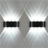 Jiehe Moderno Appliques da parete LED 2 Pezzi, 8W, Bianco Freddo 6000K | Interno/Esterno LED Lampada da Parete, IP65 Impermeabile Applique per Bagno Camera da Letto Corridoio Scale
