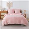 WUMIUER Biancheria da letto in peluche, 240 x 220 cm, set da 3 pezzi, colore rosa, invernale, soffice, copripiumino e 2 federe da 80 x 80 cm, morbido cashmere touch in flanella, in pile