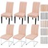 Alishomtll Set di 6 coprisedia elasticizzati per sedie basculanti, per sala da pranzo, lavabile, strisce rimovibili, universali, protezione per cucina, banchetto, matrimonio, hotel, arancione, 6 pezzi
