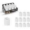 Dorunova Lumino Lumini Cimitero Candele Led Batteria Finte Fiamma Oscillante 365 Giorni Finte, Elettrici Durata Votivo Sostituibile (Bianco, Alt. 7 cm, 12 Pezzi)