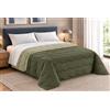 Tata Home Trapunta Invernale Tinta Unita Double Face Matrimoniale Imbottita 300 gr/mq Piumone Caldo Letto 2 Piazze 260x260 cm Made in Italy Bicolore Verdone Sabbia MOD. D