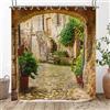 Hnmdmyi Tenda da doccia 3D 150x180, Giardino Piante Paesaggio Strada Viale Immagine Tende da Doccia Italia Vista Esterna Tenda da Bagno Impermeabile Poliestere Tessuto Lavabile Tenda da Bagno