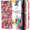 Mlife Blocco Da Disegno Quadrato,Carta Per Acquerelli Bifacciale,100% Cotone,300 G/M²,Senza Acidi,Ideale Per Amanti Dell'arte,Adulti E Studenti,16,5 X 16,5 cm, Piume Rosse