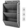 Godneei Scarpiera sospesa con 3 ampi scomparti e 4 tasche a rete, porta scarpe da appendere da porta per camper, salvaspazio (Grigio)