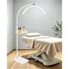 ZEKAHOV Half Moon - Lampada da terra a LED con vassoio per attrezzi per tecnica delle ciglia, extension per ciglia, estetisti, cura della pelle, nail art, tatuatori, casa e ufficio, lampada