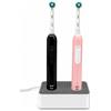 033Lab Porta Spazzolini Elettrici Doppio con Alloggiamento per 2 Basi di Ricarica, Organizer da Bagno Compatibile con Oral-B (Grigio)