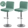 Levoberg Fodera per sgabello da bar con schienale impermeabile, copertura per seggiolone da bar estensibile, fodera per sedia da sala da pranzo girevole lavabile, 2 pezzi, verde