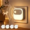 Emeritpro Luce notturna con sensore di movimento, 4 pezzi, luce notturna | Luce notturna dimmerabile, 30/60/100 lm, 3000 K, bianco caldo, sensore di movimento, luce per cameretta dei bambini