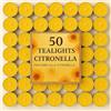 Generico Citronella Tealight Antizanzare, Set da 25/50/100 Pezzi, Candele Profumate per Esterni, Giardino, Terrazzo (50)