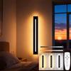 niuniaj 10W/40CM Applique da Parete Interno Moderne LED con Telecomando | 3 Temperature di Colore(3000K/4000K/6000K),Lampada da Parete LED Dimmerabile Nera per Soggiorno Camera da Letto