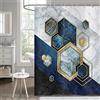 Hnmdmyi Tenda da doccia marmo 180x200, astratto moderno blu navy nero oro lusso arte texture geometrica tenda da bagno impermeabile poliestere tessuto lavabile per il bagno con ganci