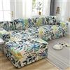 OKJK Copridivano Angolare Stampato Per Soggiorno, Chaise Longue Elasticizzato Con Penisola, Per Divano In Pelle, Lavabile In Lavatrice, Color 21, Large (190-230cm) 1PC