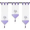 Joyswahl Set di 3 mini tende a pannello in voile, ricamate, viola | 20 cm di larghezza, 1 x 50 cm di lunghezza e 2 x 70 cm di lunghezza, tenda da bistrot con passanti, tenda da cucina con