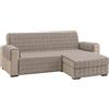 SUSANNA HOME DESIGN Susanna Home Copridivano Trapuntato Penisola Sx/Dx Idrorepellente | Imbottitura 100 g/m², OEKO-TEX, Ganci di fissaggio - Grigio, 3 posti 240 cm