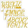 JIUSHIFANG 12 fogli adesivi con lettere glitterate, grandi, 6,2 cm, 160 pezzi, autoadesivi, lettere adesive per fai da te e bricolage, auto, decorazioni per feste, casa, poster, matrimonio (oro)