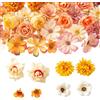 MUYAPAY 20 Pcs Fiori Finti per Decorazioni Fioritura di Lunga Durata Giallo Dorato | Fiori Finti Artificiali Teste Rose Finte per Bouquet DIY Matrimonio Centrotavola Decorazione Domestica Festa Casa