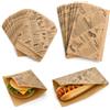 SRunDe 100 Pezzi Sacchetti Hot Dog 12x21cm & 50 Pezzi Buste per Hamburger 15x15cm | Sacchetti Carta per Alimenti Kraft Antigrasso Carta Avvolgimento Monouso per Panini Wrap Fast Food Asporto Uso Domestico