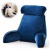 BUERPINKING Cuscino da lettura per letto e divano, cuscino per schiena con braccioli, comodo per sedersi, leggere e guardare la TV sul pavimento o sul divano (blu zaffiro)