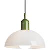 XIRYTU-H Lampada a Sospensione Moderno in Vetro a Cupola con Portalampada in Metallo, Altezza Regolabile, Lampadario da Soffitto Industriale E27 per Cucina, Sala da Pranzo, Caffè (Bianco, 25cm)