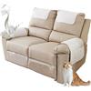 ZGDDPZA Copribraccioli, Copri Bracciolo Divano con Tasca,Impermeabile Odere per Poggiatesta per Divano A 1/2/3 Posti Antiscivolo Copripoltrona Trapuntato (2 Posti 4pz,Beige)