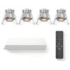 Ledvion 4 pezzi faretti LED ø35mm IP65 3W Nichel spazzolato 2700K | Ideale per distribuire più punti luce con una finitura moderna sotto verande, pergole e terrazze coperte.