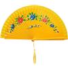 Tmboryuu Ventaglio da ballo spagnolo tradizionale a doppia faccia in seta con elegante decorazione floreale articoli per feste decorativo pieghevole