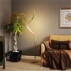 HOMCOM Lampada da Terra LED 3 Luminosità Regolabile Dimmerabile 146 cm Oro | Piantana Lampada a Spirale Moderna, Interruttore a Pedale, per Soggiorno Camera da Letto e Ufficio