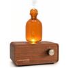 chezArtemis Ember Diffusore di oli essenziali Senza Acqua Nebulizzatore | Vetro ambrato artigianale e legno marrone, portatile, 10 giorni batteria, design vintage laboratorio, regalo, aromaterapia
