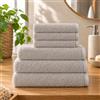 NARCISO Set Asciugamani Bagno Viso e Bidet 100% Cotone 6 Pezzi (3 Viso 50x100cm e 3 Bidet 40x60cm) Ogni Asciugamano è Realizzato in Morbida Spugna di Cotone Alta Assorbenza (Grigio Chiaro)