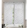 Tata Home Coppia Tende per Interni a Vetro Finestra Semitrasparenti Bianche Tende Cucina Bagno Camera Ricamate Fantasia Moderne Eleganti Con Ricamo Misura 60x240 cm Mod. MADRID Colore Grigio