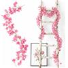 Qivra 2 PCS Fiori di Ciliegio Artificiali, Rosa Tralcio di Buganvillea Artificiale 175cm, Ghirlanda di Flor 135 Fiore per Matrimoni Feste Giardini Stanze Decor