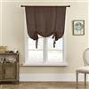 SMITHOOM Tenda a pacchetto a 1 pannello, con legatura, spessa, tinta unita, con tasche per asta, per cucina, camera da letto, bagno, lavanderia, decorazione per finestra, 120x140cm, Marrone