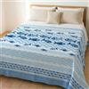 HomeLife Copriletto una Piazza e Mezzo Estivo in Cotone Piquet 100% Made In Italy - Fresca Coperta Estiva, Leggera e Traspirante per l'Estate con Fantasia Pesciolini, Blu - 220x280