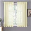Tollpiz Tende corte velate in lino, per camera da letto, filtrano la luce, con tasca per asta, in voile, per soggiorno, 137 x 114 cm di lunghezza, giallo trasparente, set di 2 pannelli