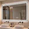 STARLEAD Specchio Bagno con Luce 70x120cm, Orologio & Meteo App Wi-Fi | Specchio Intelligente, Antiappannamento, Dimmerazione, 3 Colori di Luce, Memoria, Vetro Temperato, IP44, CRI>90