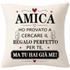 Bommex Fodera per cuscino per un'amica Regalo di compleanno e di Natale | Regalo di amicizia per donne e ragazze, fodera per cuscino divertente, regalo divertente, regalo perfetto, migliore amica