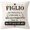 Bommex Regalo per il Figlio Fodera per Cuscino - Regalo di compleanno e Natale | Fodera per Cuscino per il Figlio da parte di Mamma Papà, Regalo Divertente, Regalo Perfetto, Regalo per Uomini Ragazzi