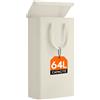 Lifewit Cesto stretto con coperchio, cesto portabiancheria alto pieghevole, sottile, per vestiti sporchi, con manici estesi facili da trasportare, 64 l, bianco