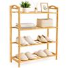 Generico Scarpiera in Bambù Naturale a 4 Ripiani - Scaffale Porta Scarpe Salvaspazio Multiuso - Mobile Organizer per Ingresso, Camera, Bagno e Lavanderia - Struttura Robusta, Facile da Montare - 68x24x71